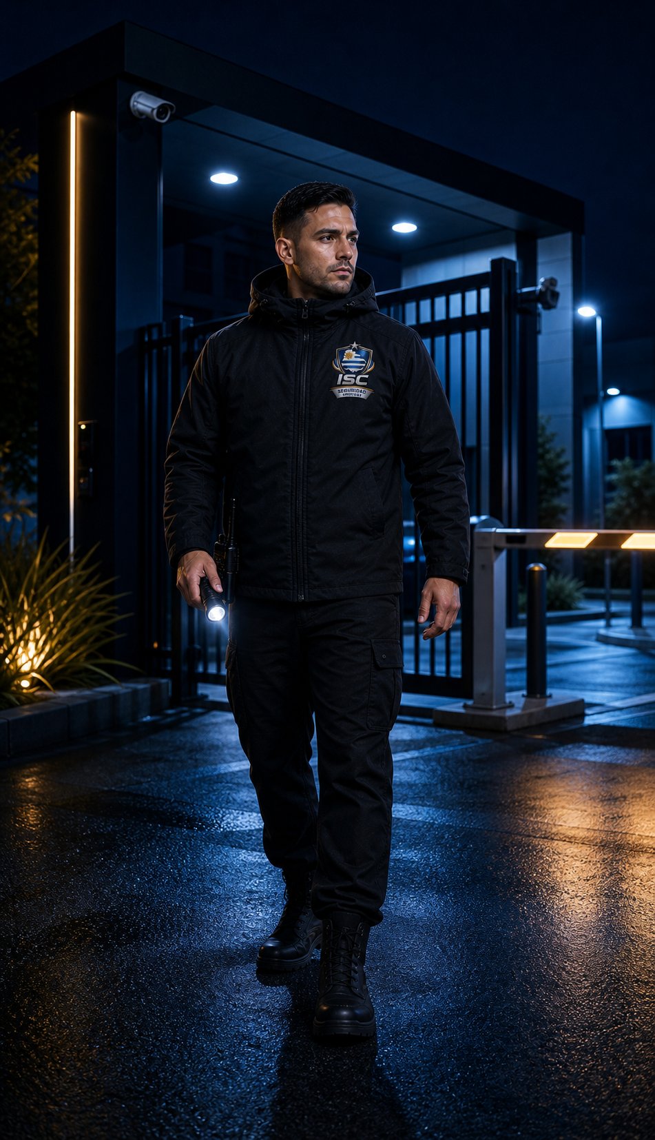 Agente de seguridad ISC en uniforme táctico
